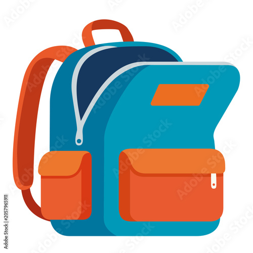 Colorful Backpack With Open Zipper and Compartments Ready for School Supplies