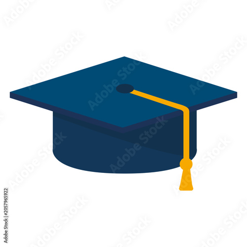 Graduation Cap on a Flat Surface With a Tassel Hanging From the Side