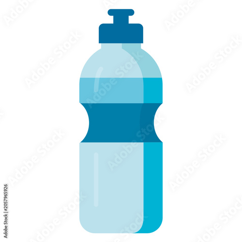 Plastic Water Bottle Filled With Clear Liquid on a Plain Background for Hydra...