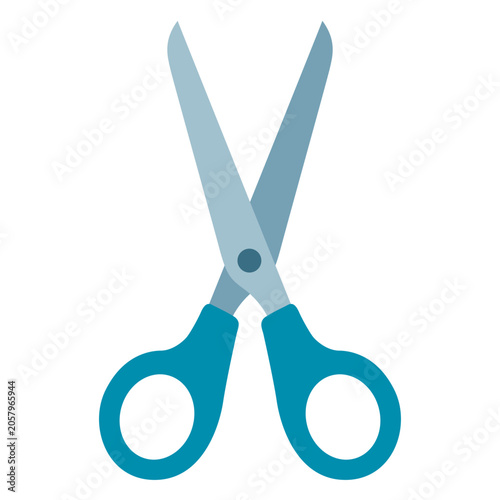 Scissors With Blue Handles Cut Through Various Materials in a Craft Setting