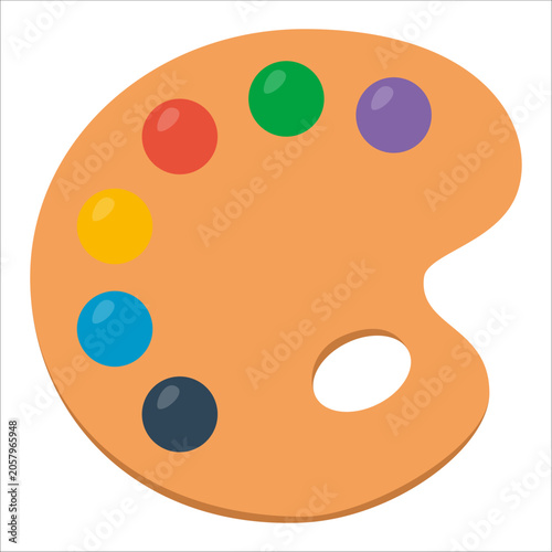 Colorful Paint Palette Shows Various Paint Colors Ready for Use in Art Projects