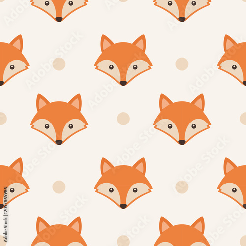Fox Pattern Design With Simple Shapes on a Light Background