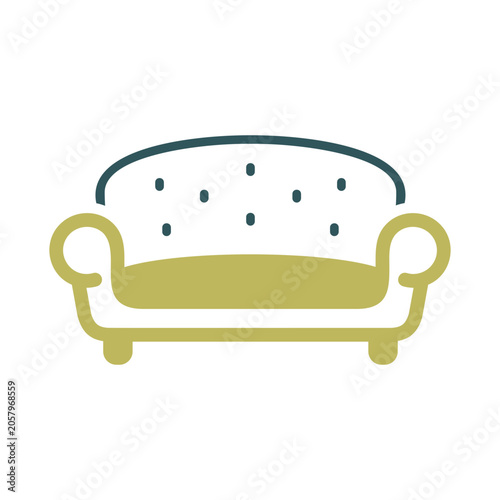 Fotografía Soft sofa vector icon. Furniture sign