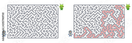 Help the alien meet the astronaut maze puzzle with solution
