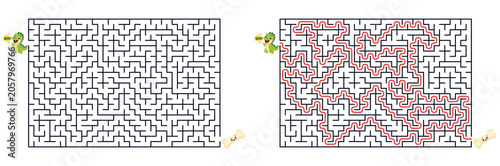 Help the dinosaur find the bone maze puzzle with solution