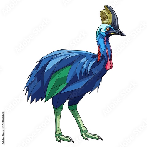 Colorful peacock standing on green grass outdoors.