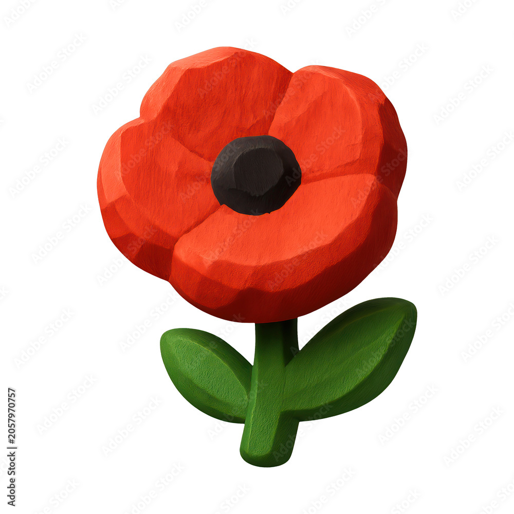 Fototapeta premium PNG Vibrant red poppy illustration