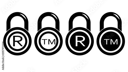 Fotografie registered trademark symbol, black isolated vector silhouette