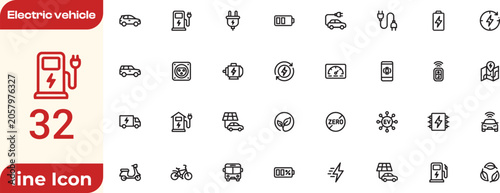 Quadro su tela Electric vehicle icon set