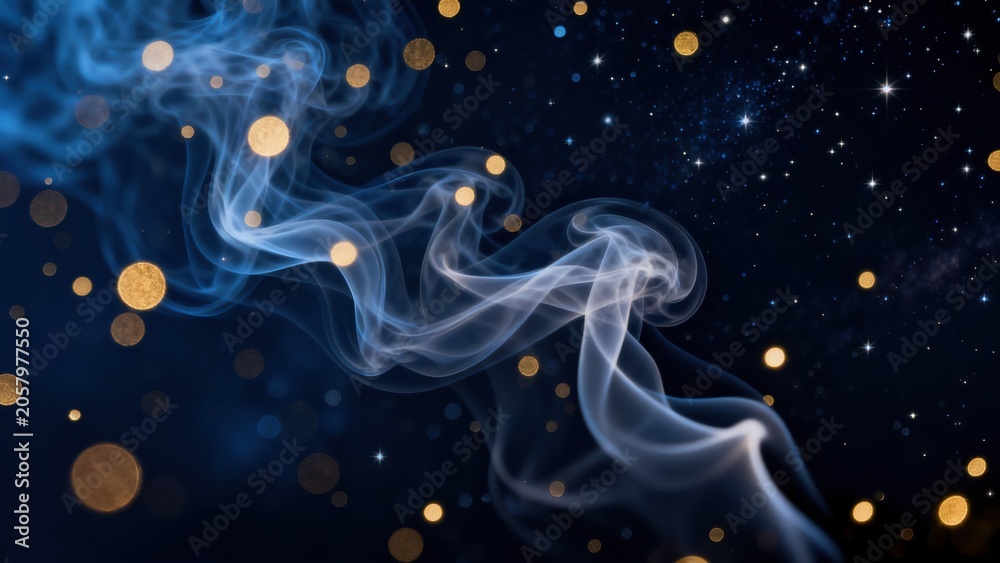 Fototapeta premium Abstract smoke in starry sky