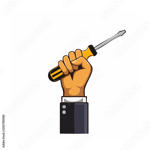 Hand holding smartphone flat design