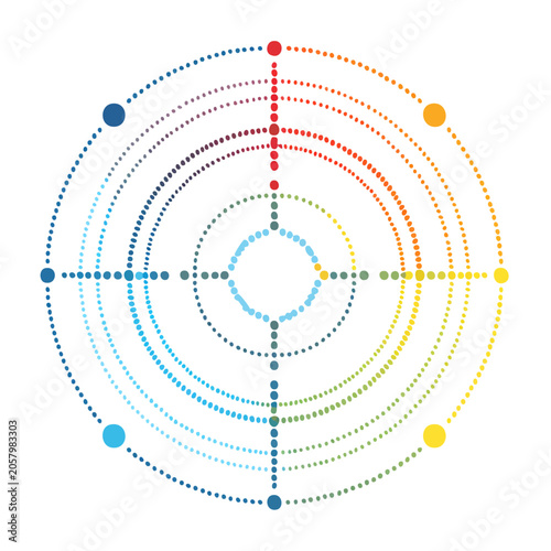 Minimalist circular network nodes vector