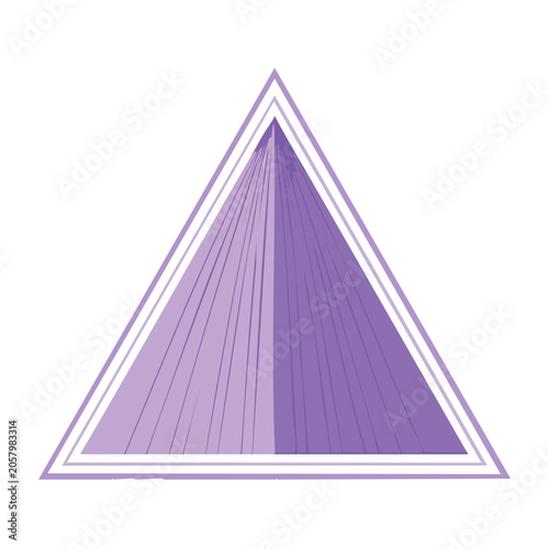 Minimalist purple geometric pyramid 3D render