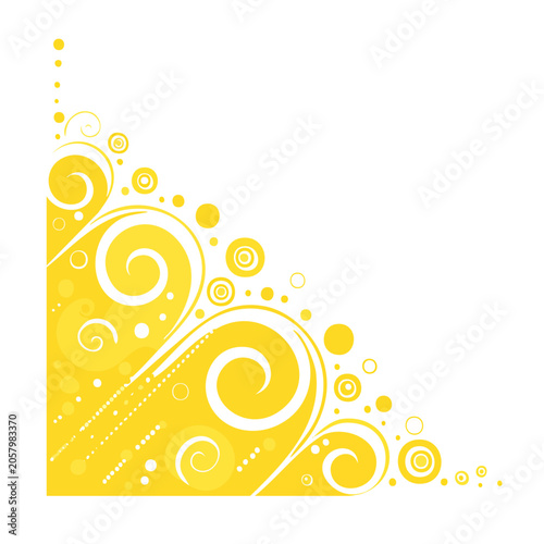 Yellow spiral pattern with dots vector