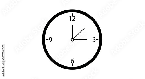 Schilderij op canvas Simple analog clock face showing time passing.