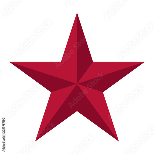 Red Five-Pointed Star Symbol Used in Various Designs and Representations