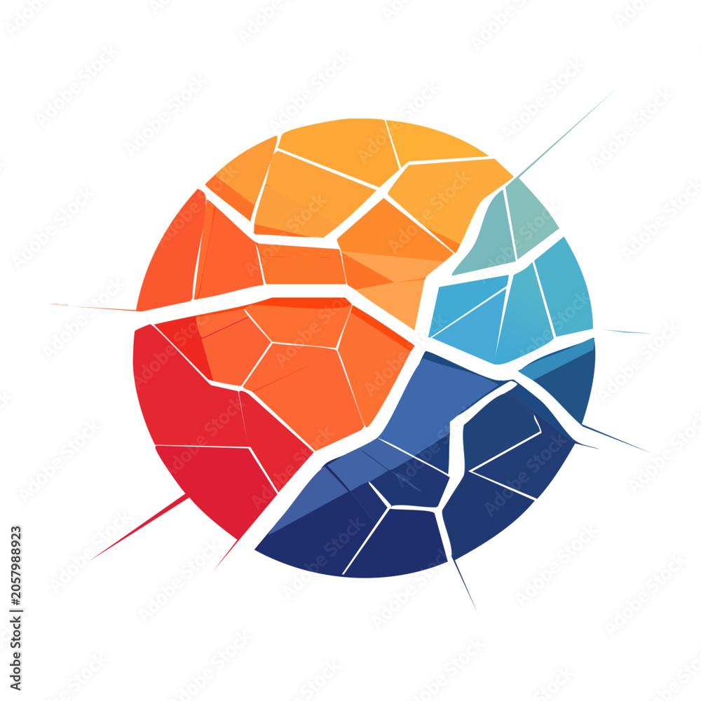 Fototapeta premium Flat design pie chart with seven segments