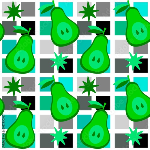Summer fruit seamless pears pattern for wrapping paper and fabrics and kids and party accessories