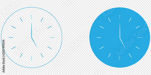 Canvas Print Recurring clock icon set featuring circular arrow symbols in minimalist outline