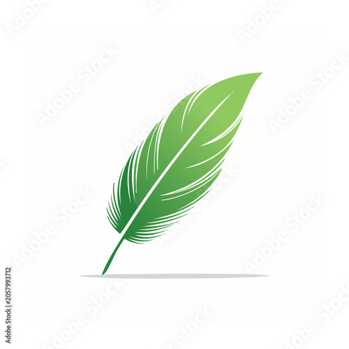 Green leaf flat design isolated