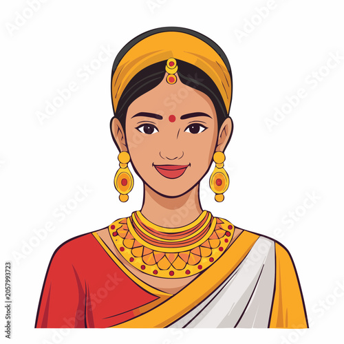Indian Woman in Traditional Attire