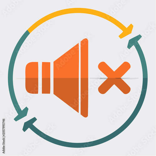 Mute Speaker Icon with Circular Arrows