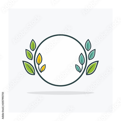 Recycling symbol with leaf design
