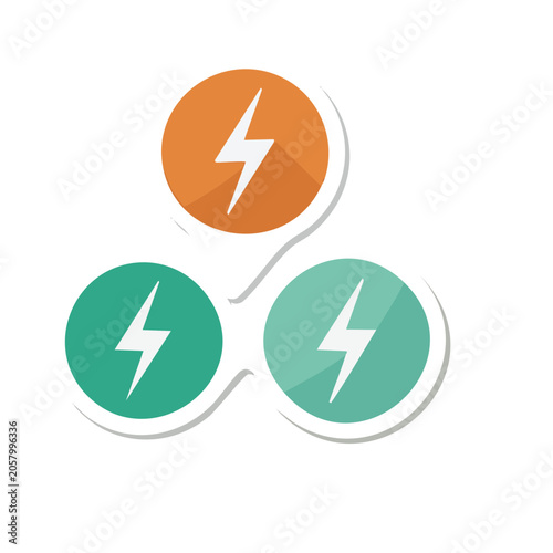 Flat Design Lightning Bolt Icons Set
