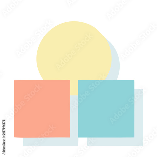 Minimalist pastel geometric shapes illustration