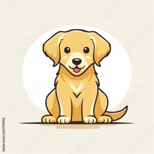 Cute Golden Retriever Puppy Cartoon