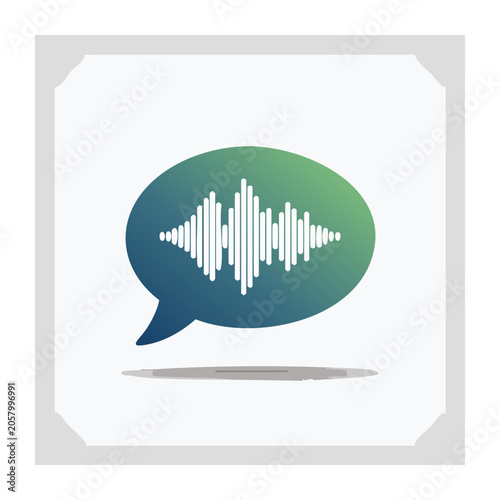 Flat design sound wave with loudspeaker