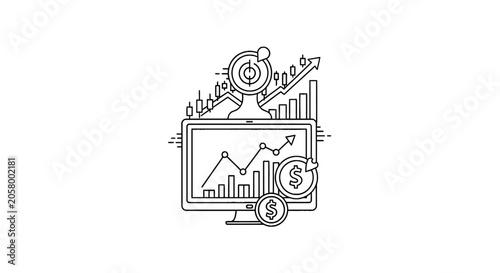 Business finance growth chart graph.
