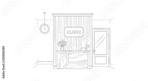 A small house with a clock.