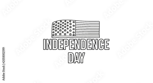 American Flag Independence Day Icon.