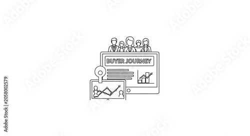 Business people on a computer screen.