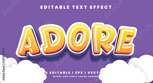 Bild auf Leinwand Editable adore cute cartoon text effects ,modern colors.
