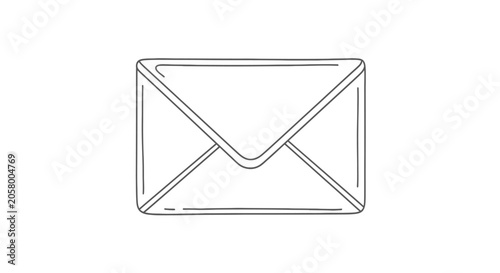 Envelope Icon Simple Line Drawing.