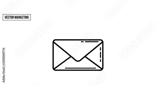 Envelope Icon Vector Line Art.