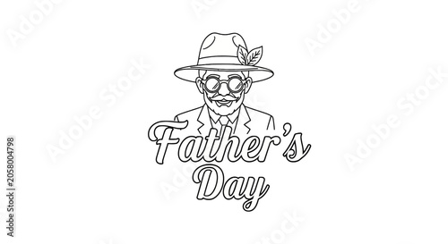Fathers Day celebration greeting card design.