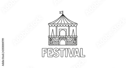 Festival Stage with Tent Roof.