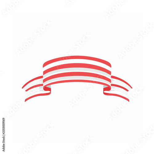 Red and white ribbon vector