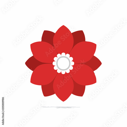 Stylized Red Flower Icon