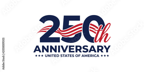 250th anniversary united states of america commemorative logo with anniversary