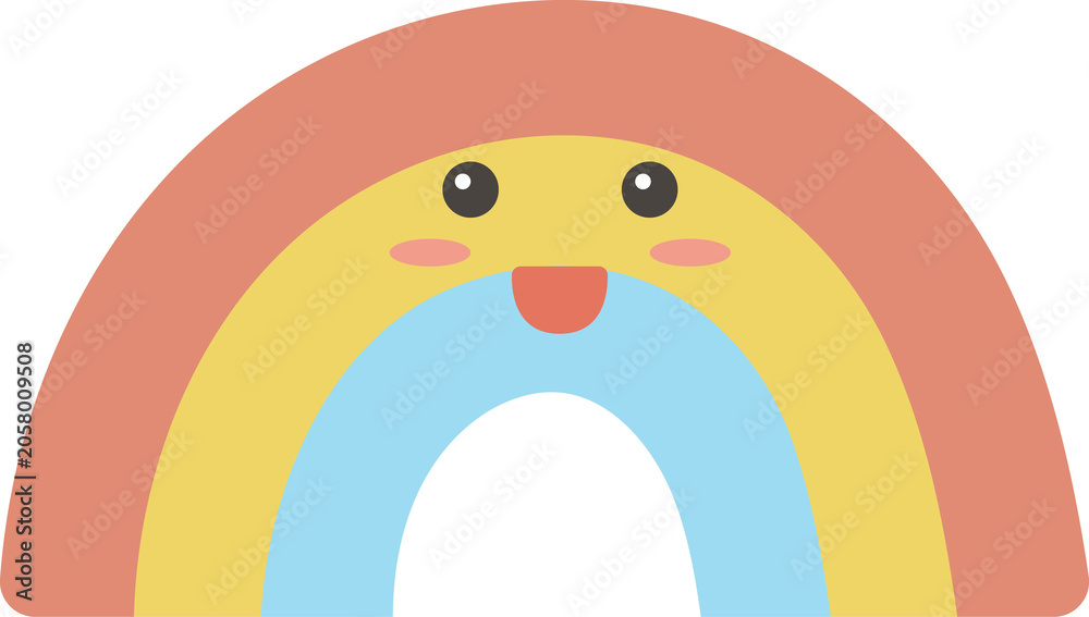 Fototapeta premium Cute Smiling Rainbow Character Isolated
