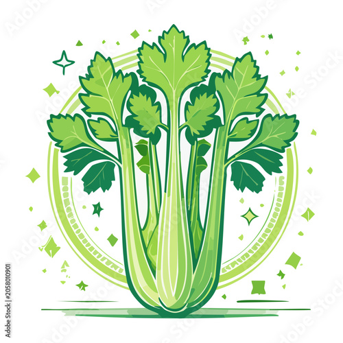 Green leaf pattern with stars