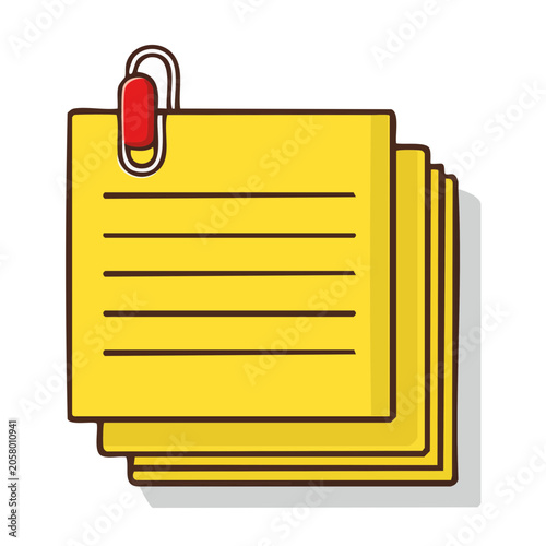 Yellow notebook with red pencil and clip