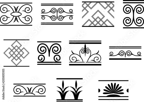 vector frames black on a white background, dividers