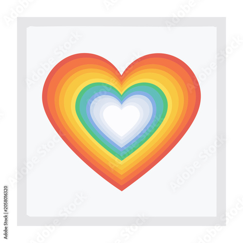 Rainbow Heart with Gradient Layers