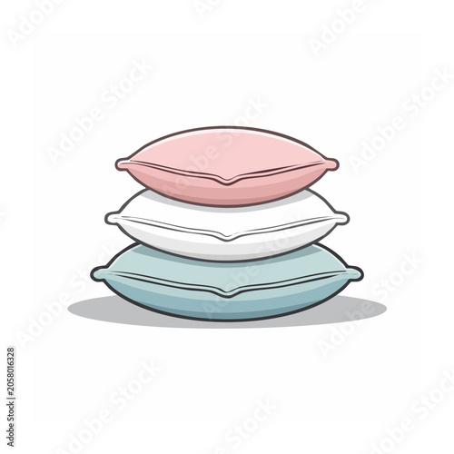 Stacked Pillows in Flat Design Style