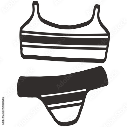 bikini icon hand drawn doodle illustration 